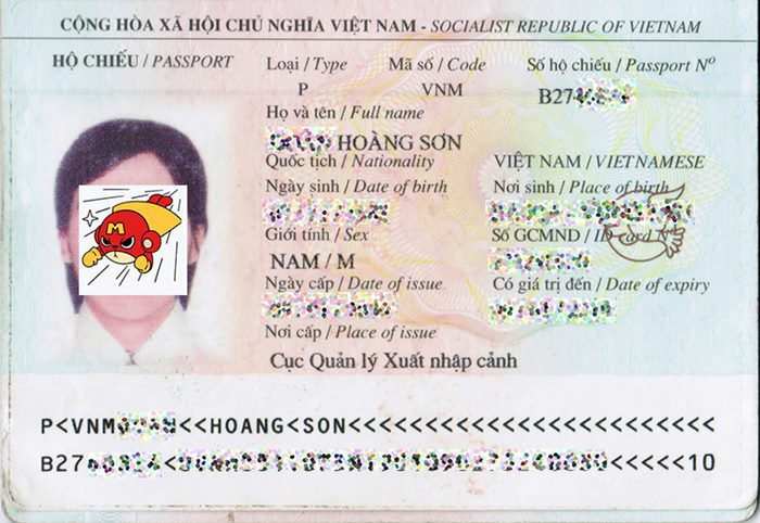 Thông tin cần che trên Hộ Chiếu, Visa